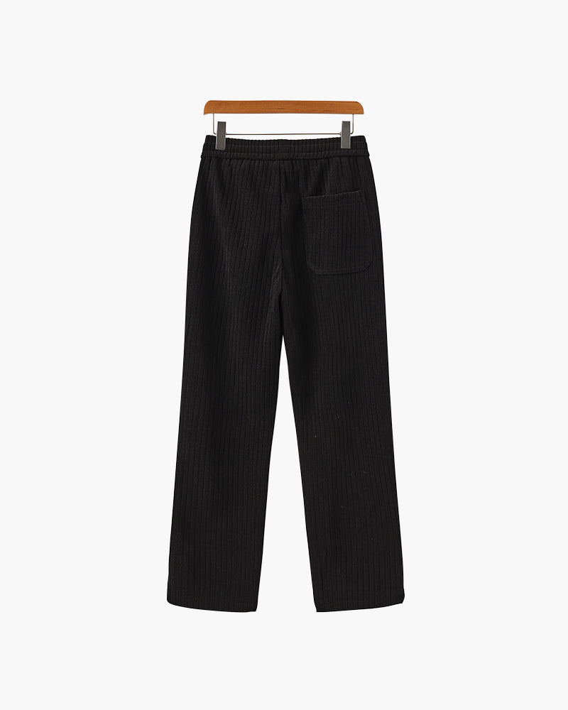 Roman Ribbed Knit Drawstring Pantalon