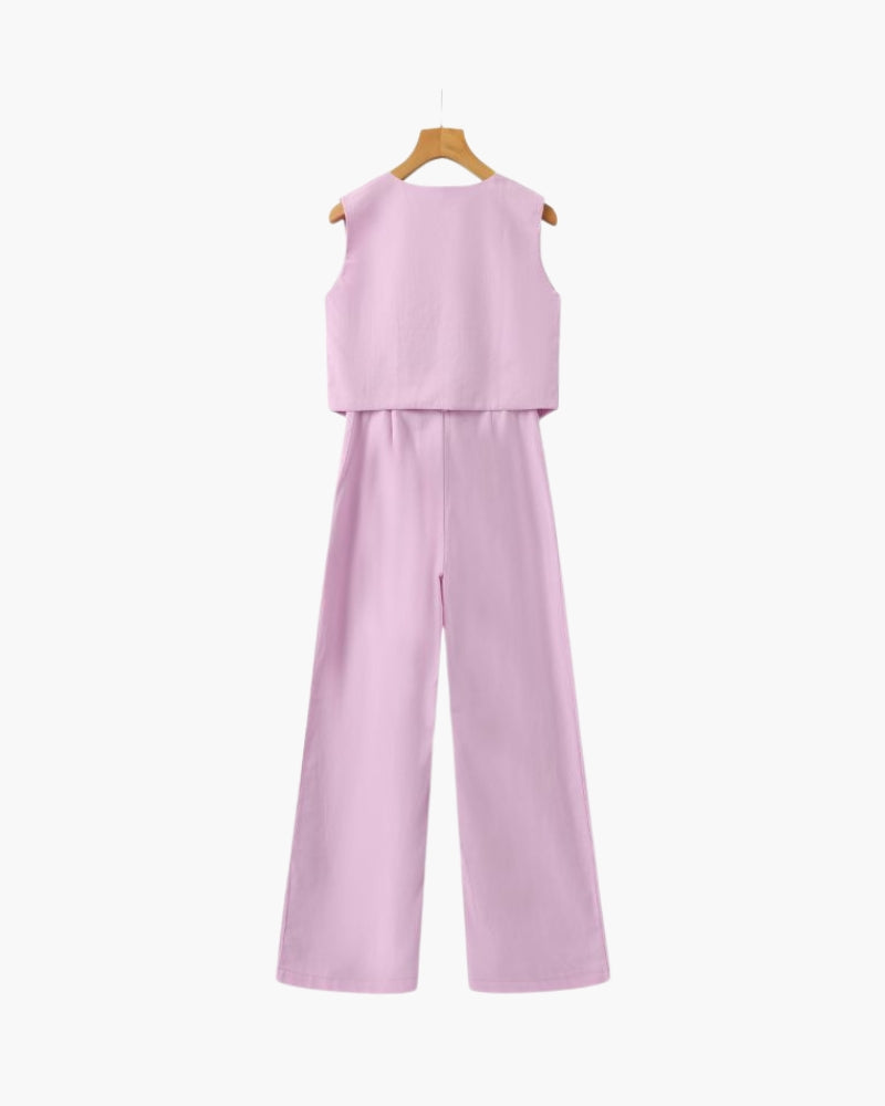 Classy Women's - Linen & Cotton Two-piece Set