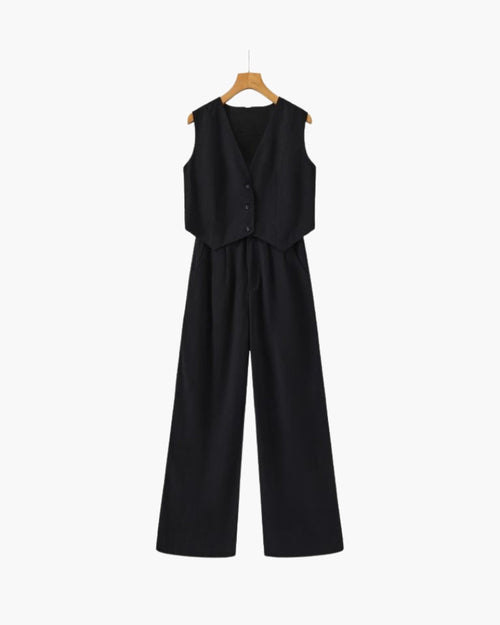 Classy Women's - Linen & Cotton Two-piece Set