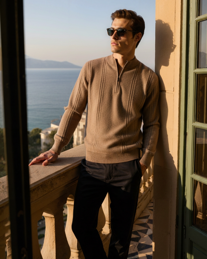 100% Cashmere Half-Zip Sweater