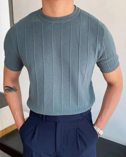 Cannes Ribbed Knit T-Shirt