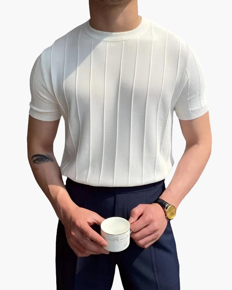 Cannes Ribbed Knit T-Shirt