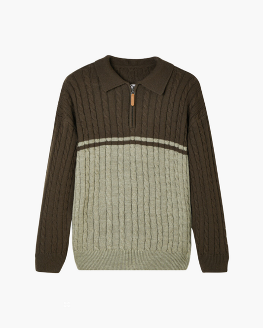 Premium Wool Half Zip Knit Sweater