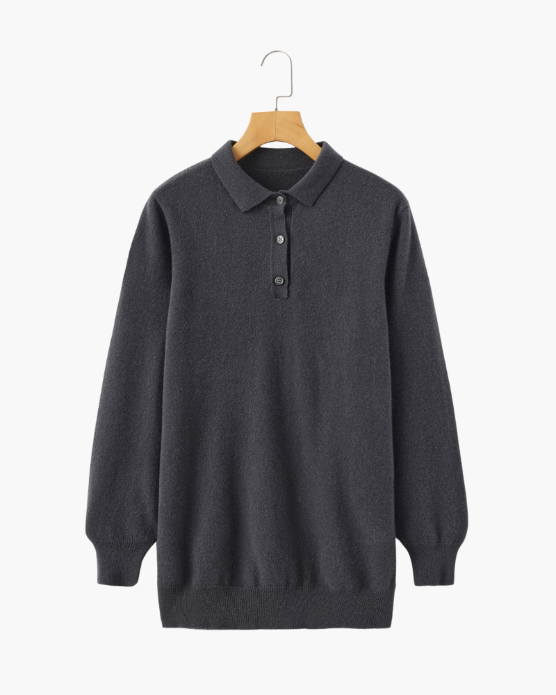 100% Cashmere Polo Sweater