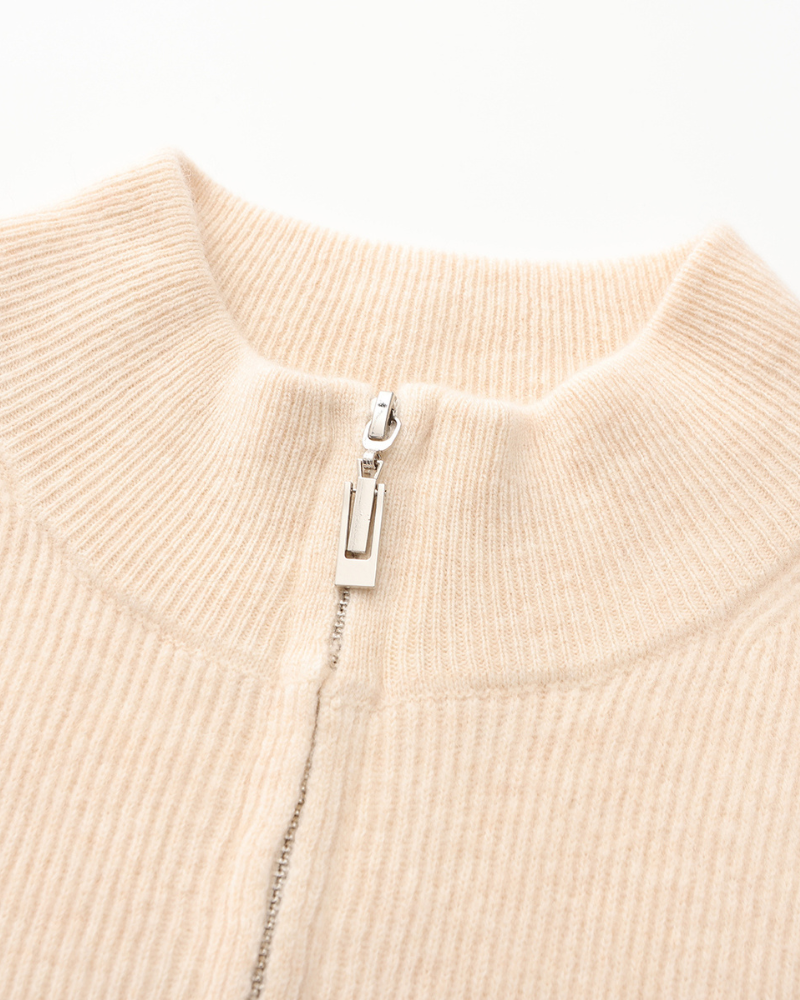 100% Cashmere Zip Cardigan