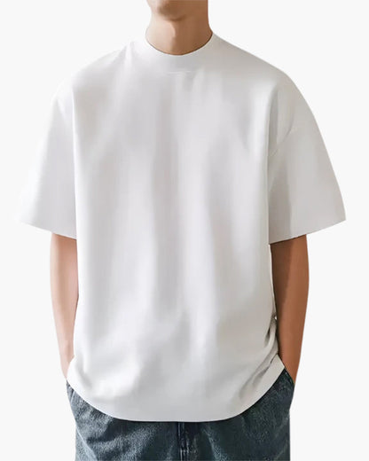 Refined Solid Cotton T-Shirt