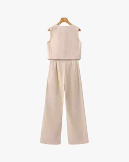 Classy Women's - Linen & Cotton Two-piece Set