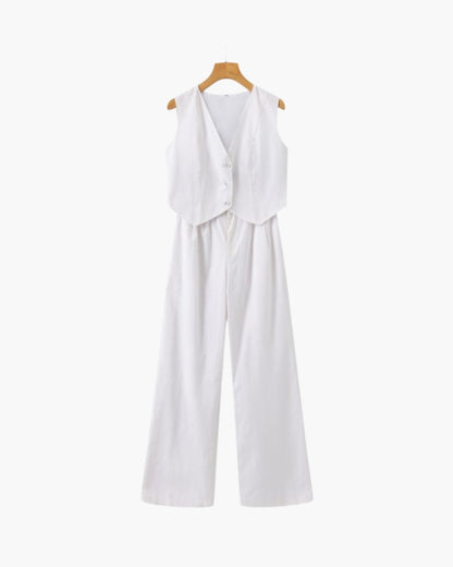 Classy Women's - Linen & Cotton Two-piece Set