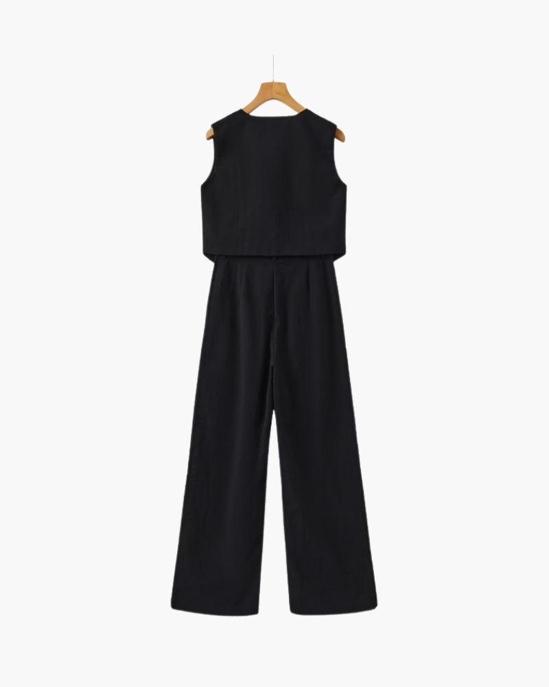 Classy Women's - Linen & Cotton Two-piece Set