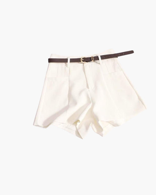 Vintage High Waist Belted Shorts