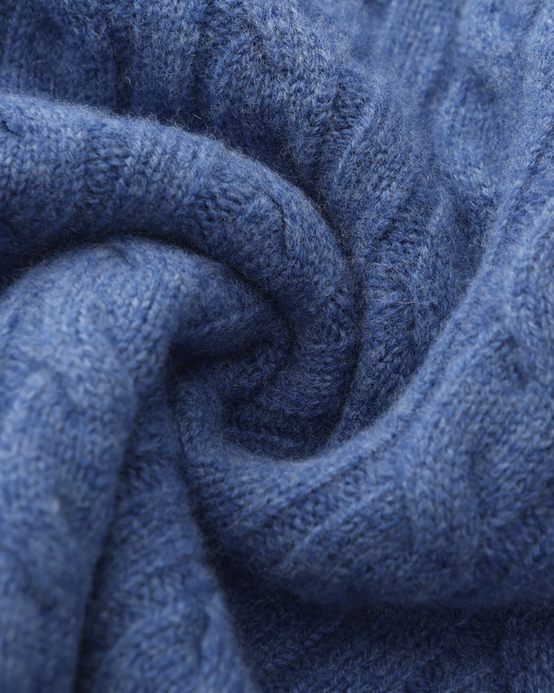 100% Cashmere Cable-Knit Half-Zip Sweater