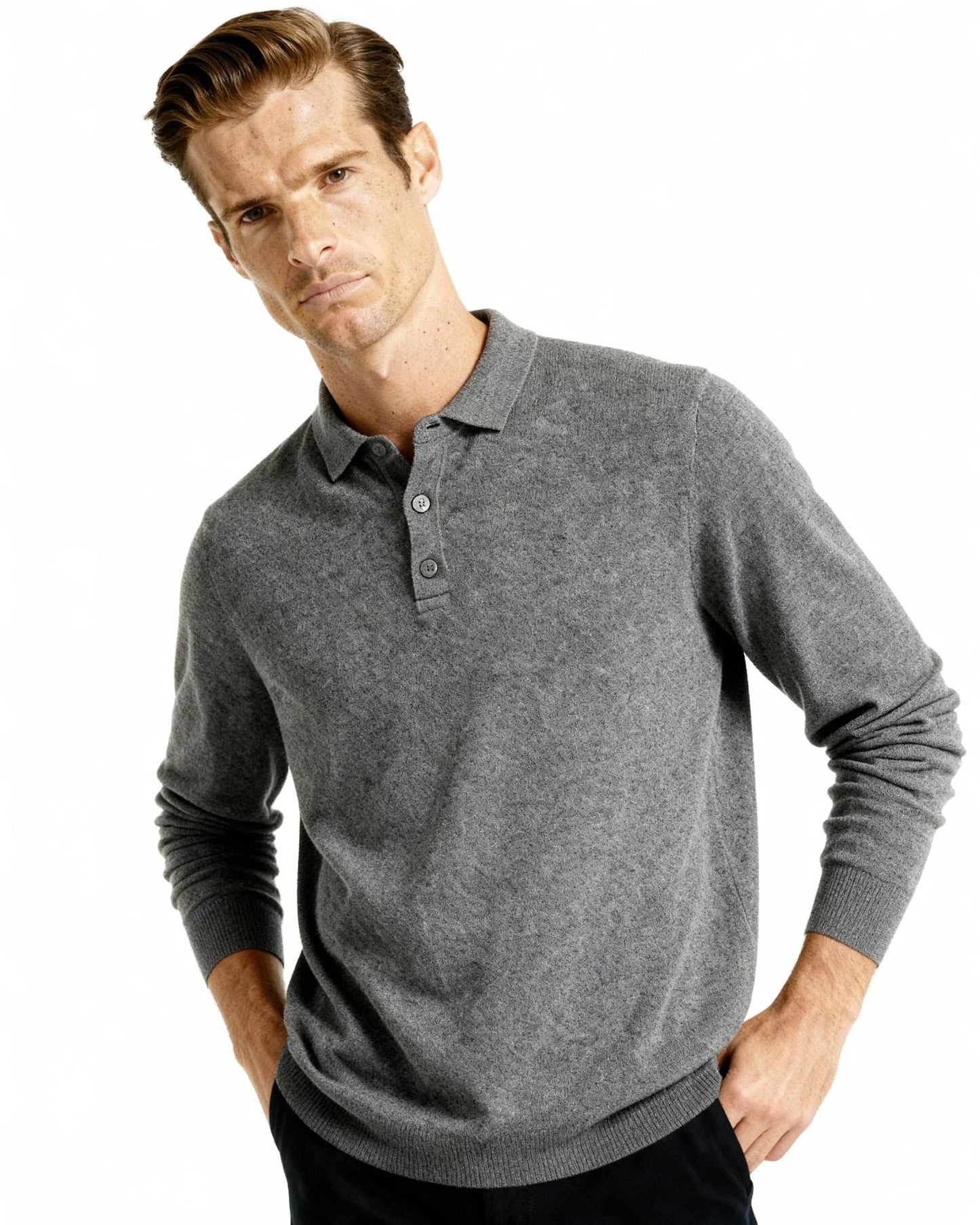 100% Cashmere Polo Sweater