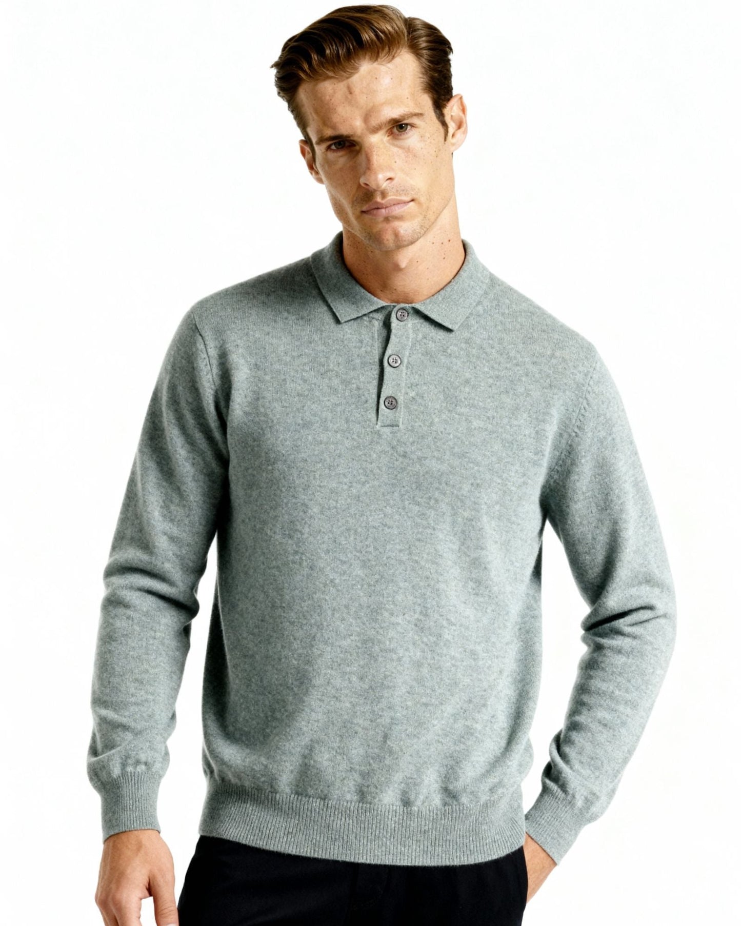 100% Cashmere Polo Sweater
