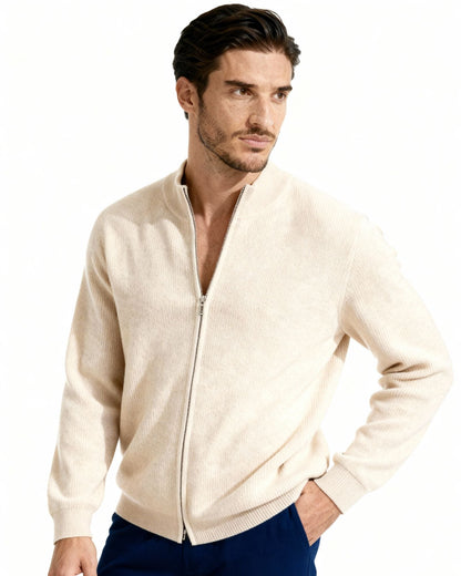 100% Cashmere Zip Cardigan