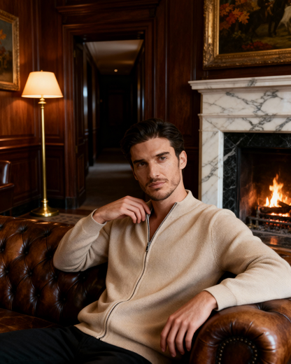 100% Cashmere Zip Cardigan