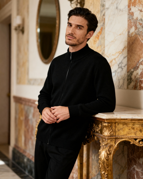 100% Cashmere Zip Cardigan