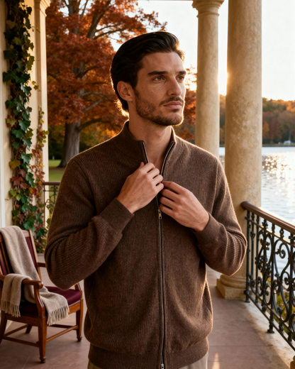 100% Cashmere Zip Cardigan