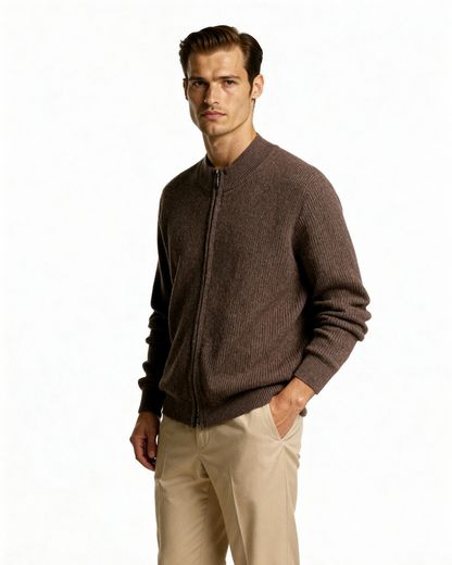100% Cashmere Zip Cardigan