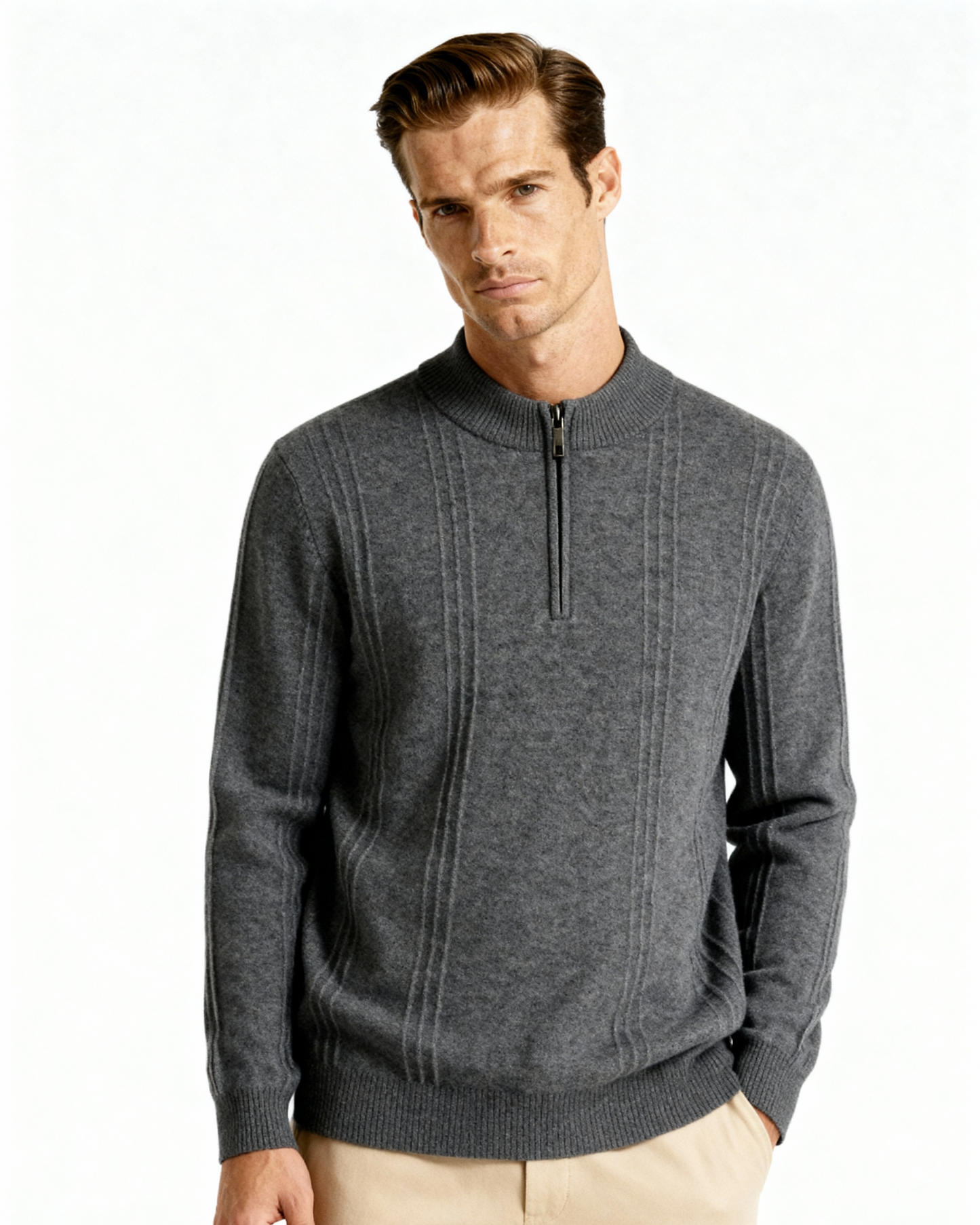 100% Cashmere Half-Zip Sweater