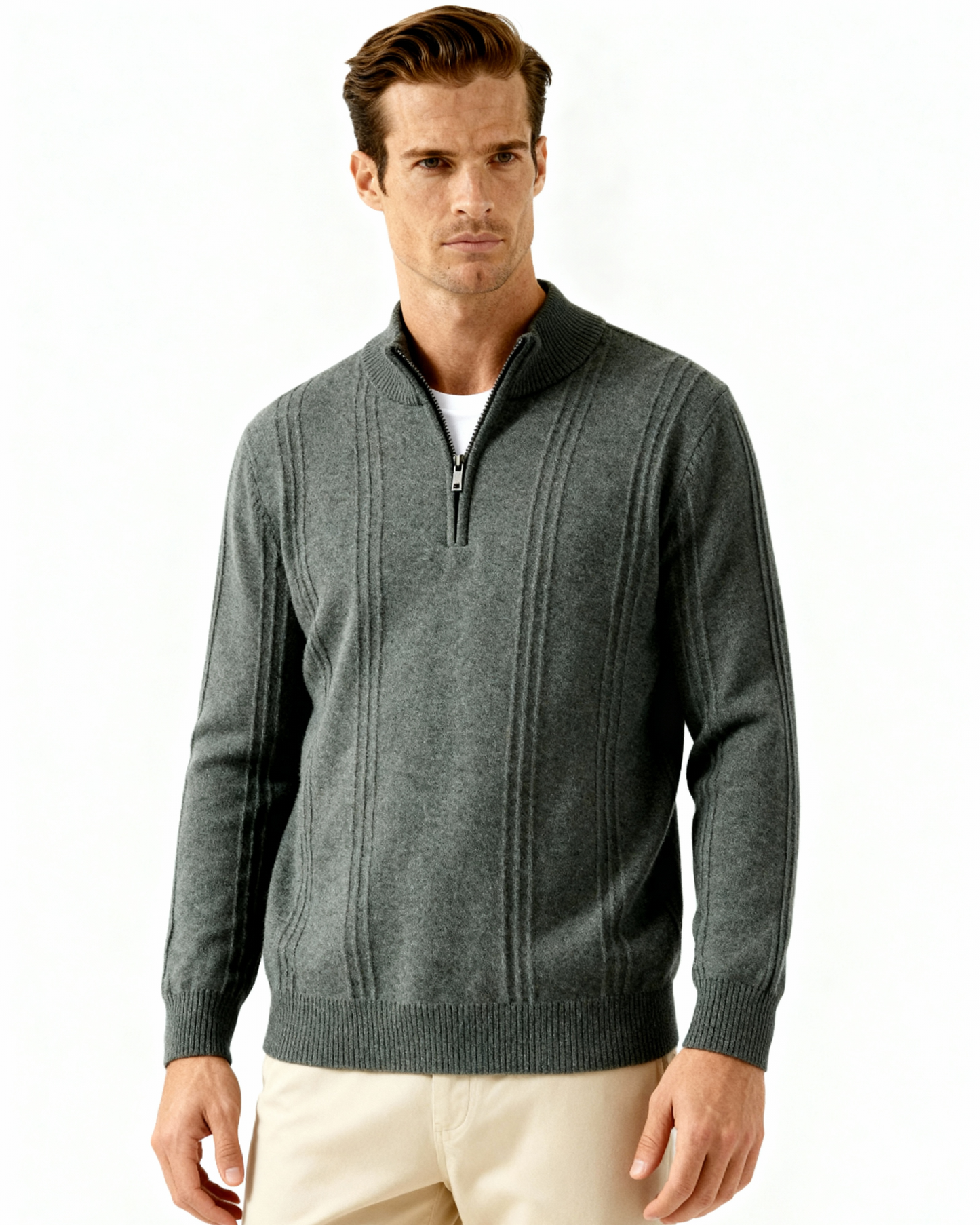 100% Cashmere Half-Zip Sweater